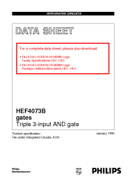 Datasheet HEF4073BF manufacturer Philips