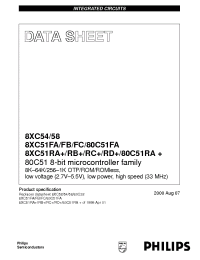 Datasheet P80C51RA+4B manufacturer Philips