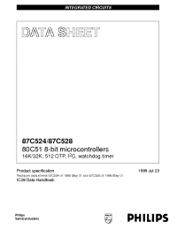 Datasheet P87C524EBAA manufacturer Philips