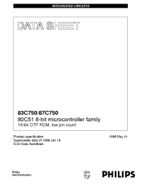 Datasheet P87C750PBDDB manufacturer Philips