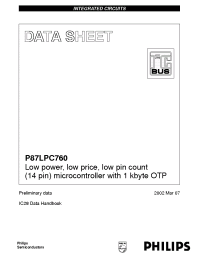 Datasheet P87LPC760 manufacturer Philips