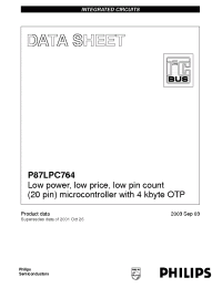 Datasheet P87LPC764BDH/01 manufacturer Philips