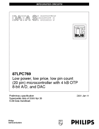 Datasheet P87LPC769HD manufacturer Philips
