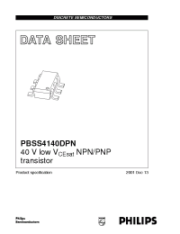 Datasheet PBSS4140DPN manufacturer Philips