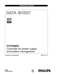 Datasheet PCF50603 manufacturer Philips