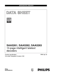 Datasheet SAA5262PS manufacturer Philips
