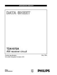 Datasheet TDA1072A/V4 manufacturer Philips