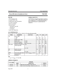 Datasheet TDA1308T manufacturer Philips