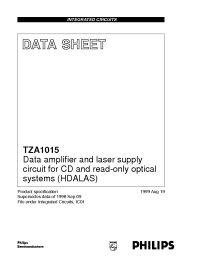 Datasheet TZA1015 manufacturer Philips