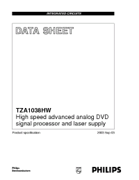Datasheet TZA1038HW manufacturer Philips