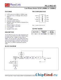 Datasheet P502-03HSC manufacturer PhaseLink
