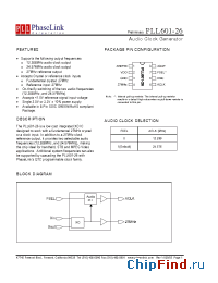 Datasheet PLL601-26SCL-R manufacturer PhaseLink