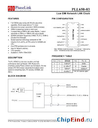 Datasheet PLL650-03SC manufacturer PhaseLink