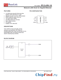 Datasheet PLL650-10SM manufacturer PhaseLink