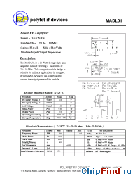 Datasheet MADL01 manufacturer Polyfet