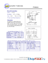 Datasheet PHM003 manufacturer Polyfet