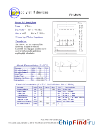 Datasheet PHM005 manufacturer Polyfet