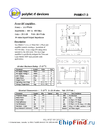 Datasheet PHM017-3 manufacturer Polyfet