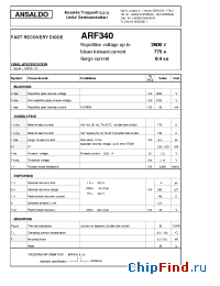 Datasheet ARF340 manufacturer Power Semiconductors