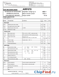 Datasheet ARF670S45 manufacturer Power Semiconductors