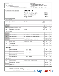 Datasheet ARF674 manufacturer Power Semiconductors