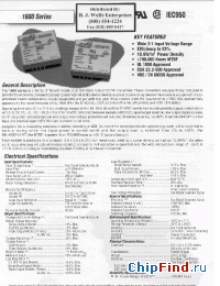 Datasheet 1605S12 manufacturer Power-One