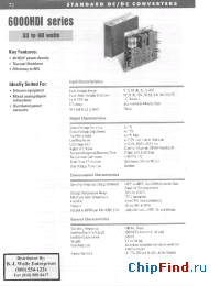 Datasheet 6005S12HDI manufacturer Power-One