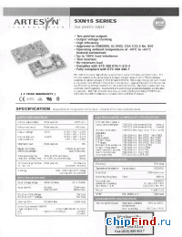 Datasheet SNX15-48D05-3V3 manufacturer Power-One