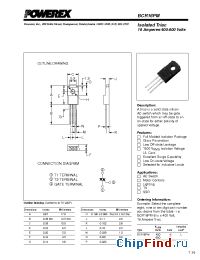 Datasheet BCR16PM-8L manufacturer Powerex