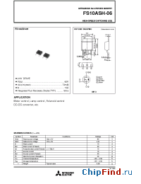 Datasheet FS10ASH-06 manufacturer Powerex
