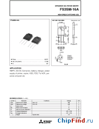 Datasheet FS3SM-16A manufacturer Powerex