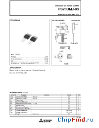 Datasheet FS70UMJ-03 manufacturer Powerex