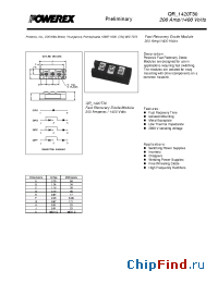 Datasheet QR1420T30 manufacturer Powerex