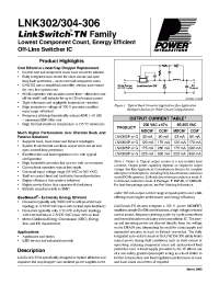 Datasheet LNK304G manufacturer Power Integrations
