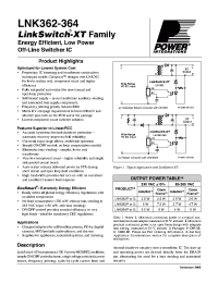 Datasheet LNK362-364 manufacturer Power Integrations