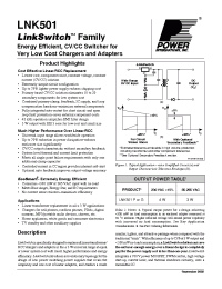 Datasheet LNK501 manufacturer Power Integrations