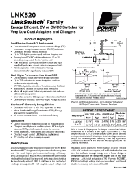 Datasheet LNK520GN-TL manufacturer Power Integrations