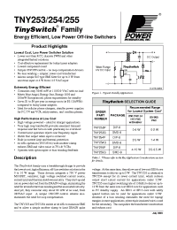 Datasheet TNY253/254/255 manufacturer Power Integrations