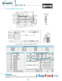 Datasheet PC1601A manufacturer Powertip