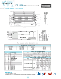 Datasheet PC1602-L manufacturer Powertip