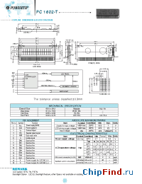 Datasheet PC1602-T manufacturer Powertip