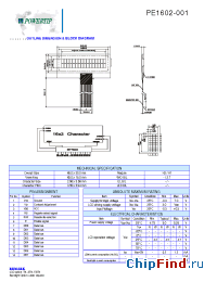 Datasheet PE1602-001 manufacturer Powertip