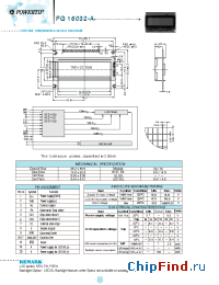 Datasheet PG16032-A manufacturer Powertip