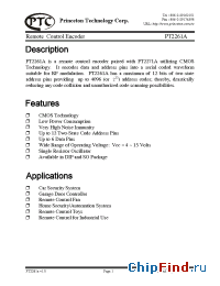 Datasheet PT2261A-S manufacturer PTC