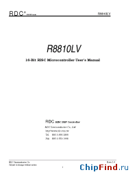Datasheet R8810LV manufacturer RDC