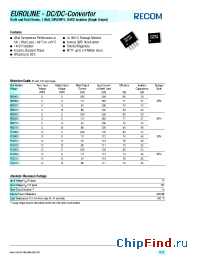 Datasheet R05012 manufacturer Recom