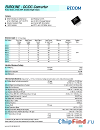 Datasheet R05105 manufacturer Recom