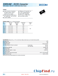 Datasheet R12P09 manufacturer Recom