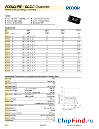 Datasheet RA-0505D manufacturer Recom