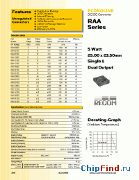 Datasheet RAA-0515D manufacturer Recom